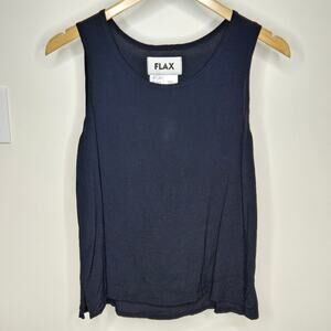 FLAX Women's Black Sleeveless Blousy Top Small Petite